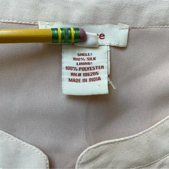 Sundance Embroidered Boho Silk Long Sleeve Peasant Blouse with Tie Neck - Picture 8 of 13